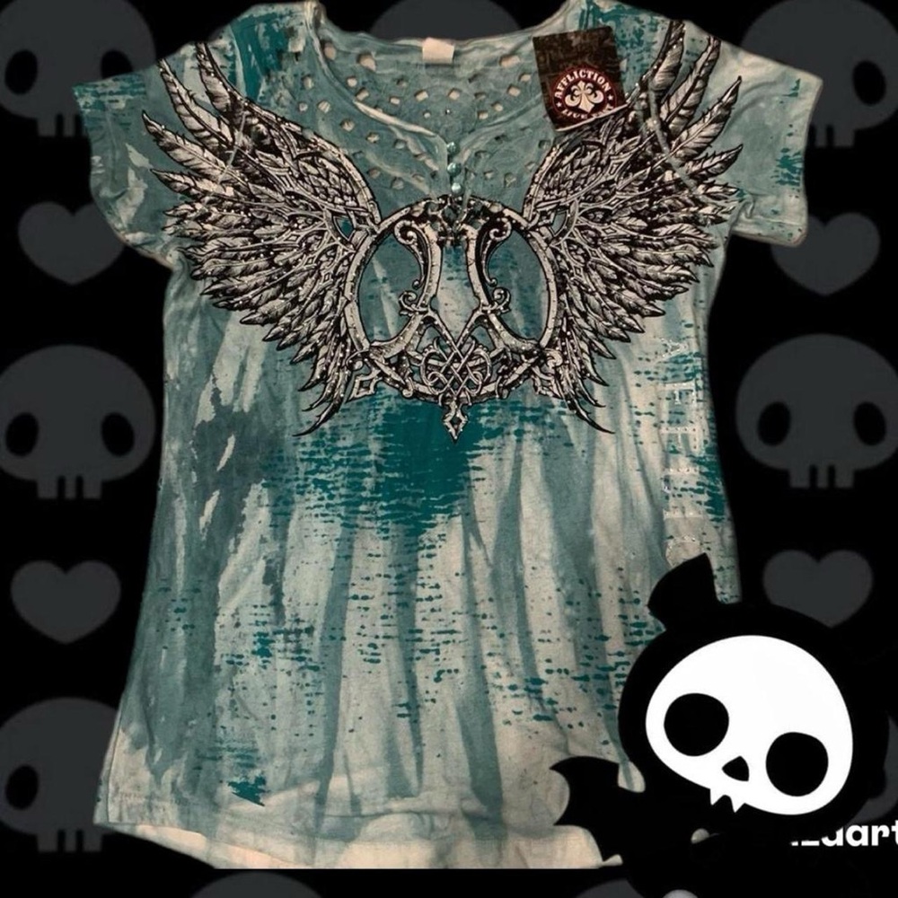 Affliction Blue Graphic Tee